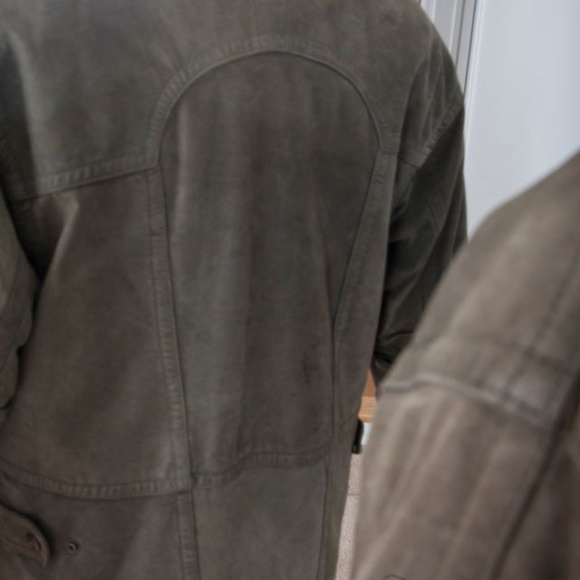 Soft Suede Leather Jacket - Green - Picture 9 of 10